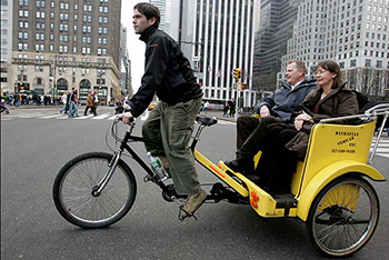 Pedicab, vagyis kerékpáros riksa New Yorkban
